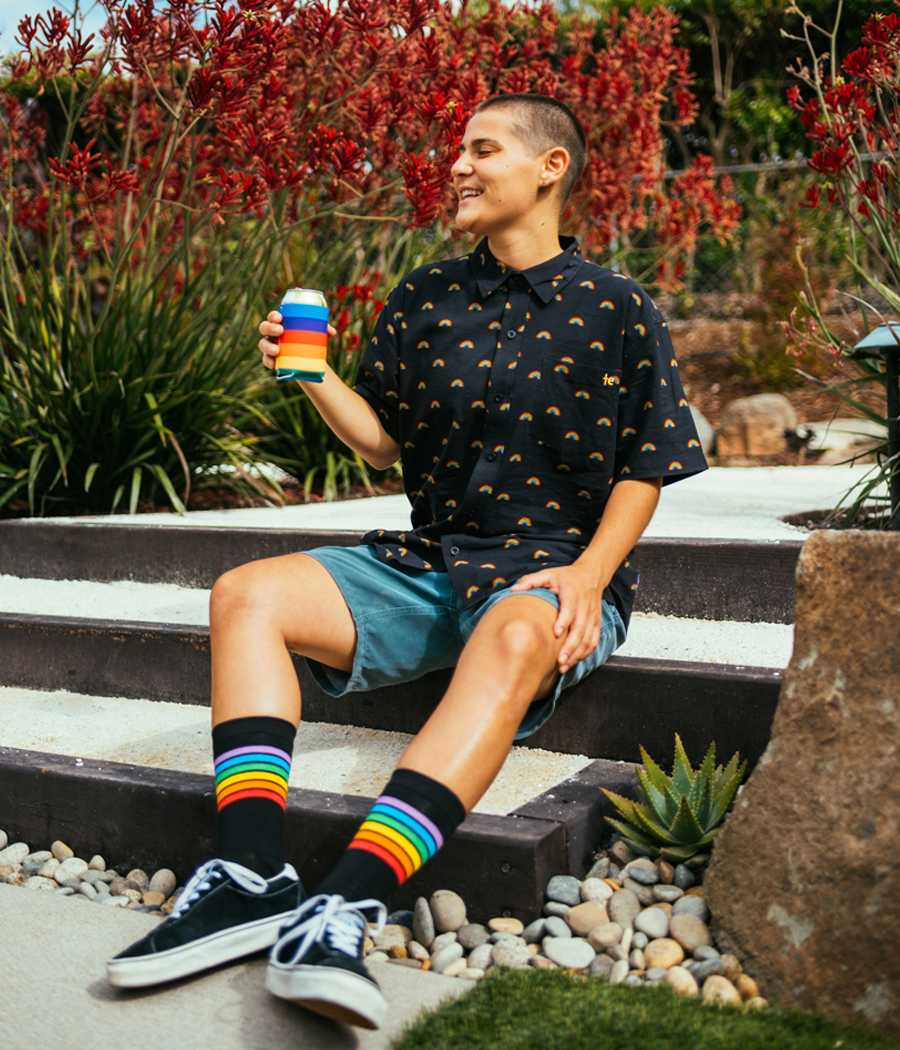Black Rainbow All The Way Button Down Shirt Image 2
